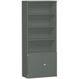 Schrankregal 6 OH STYLE | mit 2 OH T�ren | 100 cm breit | Graphit