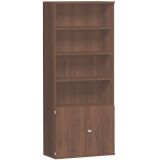 Schrankregal 6 OH STYLE | mit 2 OH T�ren | 100 cm breit | Nussbaum