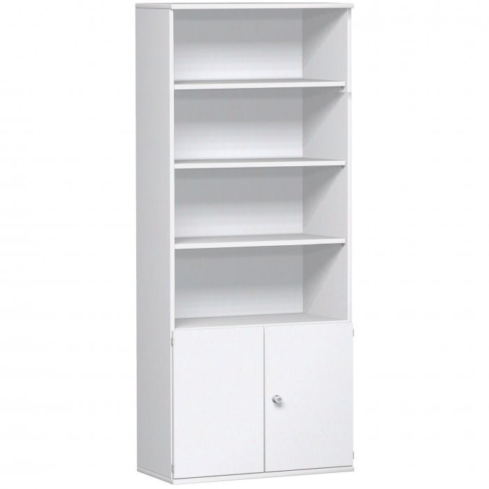 Büroschrank mit Türen 6 Ordnerhöhen | Breite 100 cm | Sockelgleiter