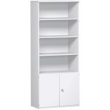 Schrankregal 6 OH STYLE | mit 2 OH T�ren | 100 cm breit | Weiss