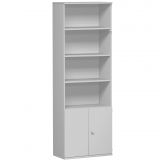 Schrankregal 6 OH STYLE | mit 2 OH T�ren | 80 cm breit | Hellgrau