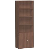Schrankregal 6 OH STYLE | mit 2 OH T�ren | 80 cm breit | Nussbaum