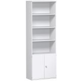 Schrankregal 6 OH STYLE | mit 2 OH T�ren | 80 cm breit | Weiss