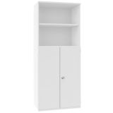 Schrankregal 5 OH STYLE | mit 3 OH Türen | 80 cm breit | Weiss