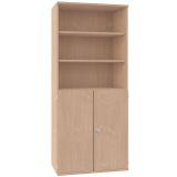 Schrankregal 6 OH STYLE | mit 3 OH T�ren | 100 cm breit | Buche Natur
