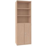 Schrankregal 6 OH STYLE | mit 3 OH Türen | 80 cm breit | Buche Natur