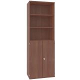 Schrankregal 6 OH STYLE | mit 3 OH Türen | 80 cm breit | Nussbaum
