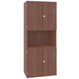 Schrankregal 5 OH STYLE | mit 2x2 OH T�ren | 80 cm breit | Nussbaum