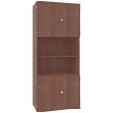 Schrankregal 6 OH STYLE | mit 2x2 OH Türen | 100 cm breit | Nussbaum