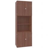 Schrankregal 6 OH STYLE | mit 2x2 OH Türen | 80 cm breit | Nussbaum