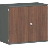 Fl�gelt�renschrank 2 OH STYLE | 100 cm breit | Korpus Graphit | Front Nussbaum
