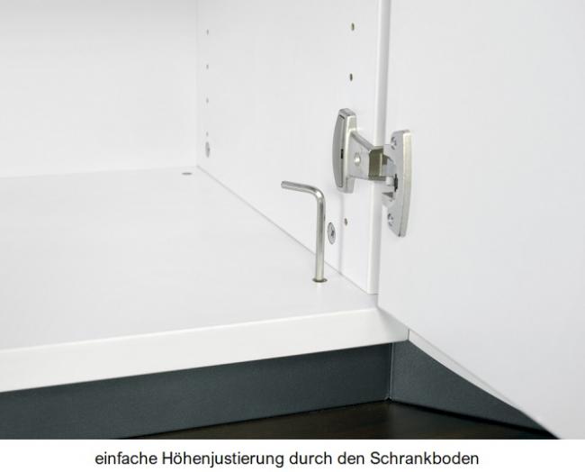 Büroschrank mit Türen 2 Ordnerhöhen | Breite 100 cm | Sockelgleiter