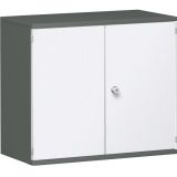 Fl�gelt�renschrank 2 OH STYLE | 100 cm breit | Korpus Graphit | Front Wei�