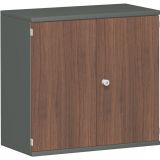 Fl�gelt�renschrank 2 OH STYLE | 120 cm breit | Korpus Graphit | Front Nussbaum