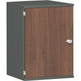 Fl�gelt�renschrank 2 OH STYLE | 60 cm breit | Korpus Graphit | Front Nussbaum