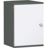 Fl�gelt�renschrank 2 OH STYLE | 60 cm breit | Korpus Graphit | Front Wei�