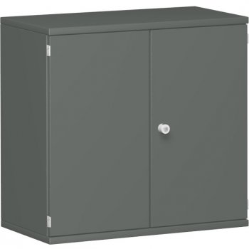 Büroschrank mit Türen 2 Ordnerhöhen | Breite 80 cm | Sockelgleiter oder