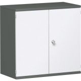 Fl�gelt�renschrank 2 OH STYLE | 80 cm breit | Korpus Graphit | Front Weiss