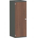 Fl�gelt�renschrank 3 OH STYLE | 40 cm breit | Korpus Graphit | Front Nussbaum