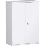 Flügeltürenschrank 3 OH STYLE | 80 cm breit | Korpus Weiß | Front Weiß