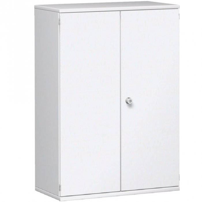 Büroschrank mit Türen 4 Ordnerhöhen | Breite 100 cm | Sockelgleiter