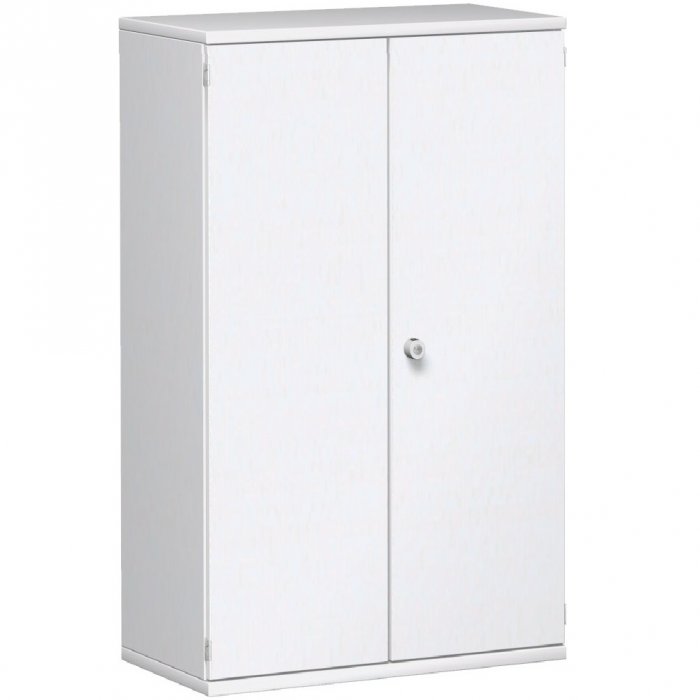 Büroschrank mit Türen 4 Ordnerhöhen | Breite 80 cm | Sockelgleiter oder