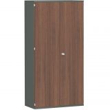 Flügeltürenschrank 5 OH STYLE | 100 cm breit | Korpus Graphit | Front Nussbaum