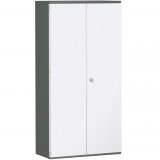 Flügeltürenschrank 5 OH STYLE | 100 cm breit | Korpus Graphit | Front Weiß