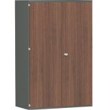 Flügeltürenschrank 5 OH STYLE | 120 cm breit | Korpus Graphit | Front Nussbaum