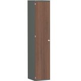 Flügeltürenschrank 5 OH STYLE | 40 cm breit | Korpus Graphit | Front Nussbaum