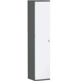 Flügeltürenschrank 5 OH STYLE | 40 cm breit | Korpus Graphit | Front Weiß