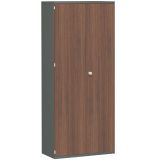 Fl�gelt�renschrank 6 OH STYLE | 100 cm breit | Korpus Graphit | Front Nussbaum