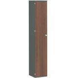 Fl�gelt�renschrank 6 OH STYLE | 40 cm breit | Korpus Graphit | Front Nussbaum