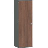 Flügeltürenschrank 6 OH STYLE | 60 cm breit | Korpus Graphit | Front Nussbaum