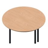Säulentisch Rundtisch LIFE | Ø 160 cm | Rundfüße anthrazit | Platte Buche Natur