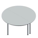 Säulentisch Rundtisch LIFE | Ø 160 cm | Rundfüße silber | Platte Hellgrau