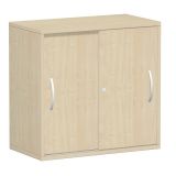 Schiebetürenschrank 2 Ordnerhöhen LIFE | Breite 80 cm | Ahorn hell