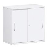 Schiebetürenschrank 2 Ordnerhöhen LIFE | Breite 80 cm | Weiß