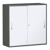 Schiebetürenschrank 3 Ordnerhöhen STYLE | Breite 120 cm | Graphit/Weiß