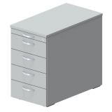 Standcontainer STYLE | mit 4 Sch�ben + Utensilienauszug | Hellgrau
