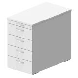 Standcontainer STYLE | mit 4 Schüben + Utensilienauszug | Weiß