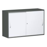 Schiebet�renschrank 2 Ordnerh�hen STYLE | Breite 120 cm | Graphit/Wei�