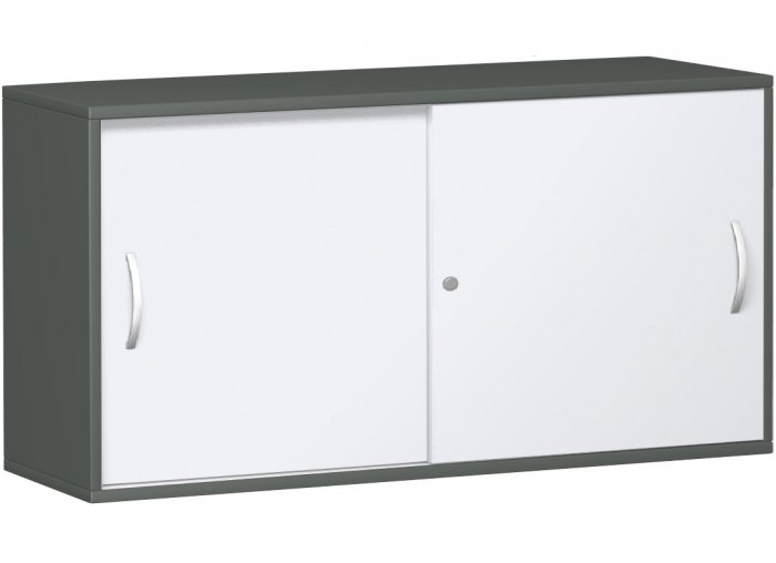 Schiebetürenschrank 2 Ordnerhöhen | Breite 160 cm | Sockelgleiter