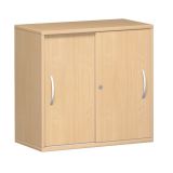 Schiebetürenschrank 2 Ordnerhöhen STYLE | Breite 80 cm | Buche Natur