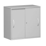 Schiebetürenschrank 2 Ordnerhöhen STYLE | Breite 80 cm | Hellgrau