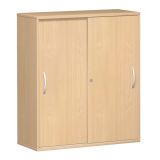Schiebetürenschrank 3 Ordnerhöhen STYLE | Breite 100 cm | Buche Natur