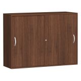 Schiebetürenschrank 3 Ordnerhöhen STYLE | Breite 160 cm | Nussbaum