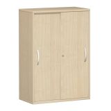 Schiebetürenschrank 3 Ordnerhöhen STYLE | Breite 80 cm | Ahorn hell