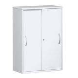 Schiebetürenschrank 3 Ordnerhöhen STYLE | Breite 80 cm | Weiß