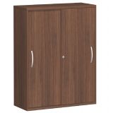 Schiebetürenschrank 4 Ordnerhöhen STYLE | Breite 100 cm | Nussbaum